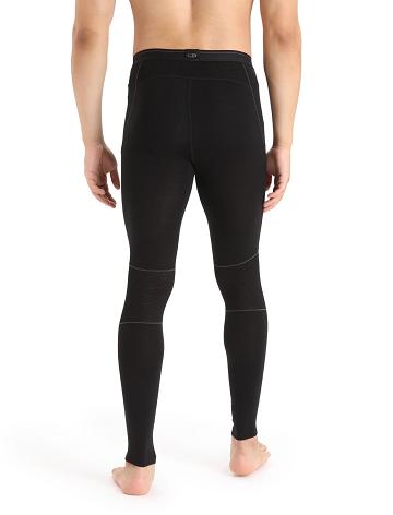 Men's Icebreaker BodyfitZone™ Merino 150 Zone Thermal Leggings Base Layers Black | CA 1548WNBY